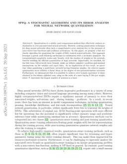 SPFQ: A Stochastic Algorithm and Its Error Analysis for Neural Network
  Quantization