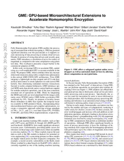 GME: GPU-based Microarchitectural Extensions to Accelerate Homomorphic
  Encryption