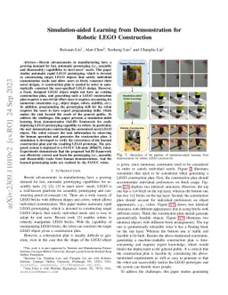Simulation-aided Learning from Demonstration for Robotic LEGO
  Construction