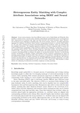 Heterogeneous Entity Matching with Complex Attribute Associations using
  BERT and Neural Networks