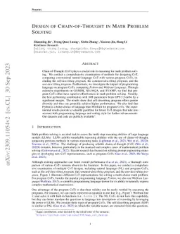 Design of Chain-of-Thought in Math Problem Solving