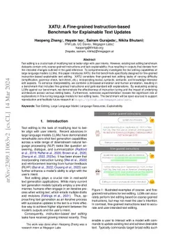 XATU: A Fine-grained Instruction-based Benchmark for Explainable Text
  Updates