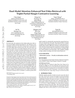 Dual-Modal Attention-Enhanced Text-Video Retrieval with Triplet Partial Margin Contrastive Learning