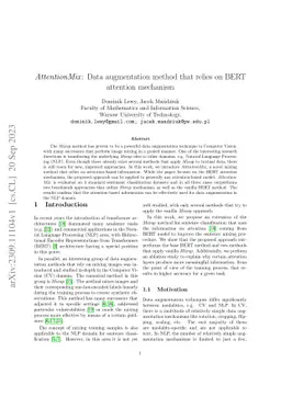 AttentionMix: Data augmentation method that relies on BERT attention
  mechanism