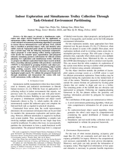Indoor Exploration and Simultaneous Trolley Collection Through
  Task-Oriented Environment Partitioning