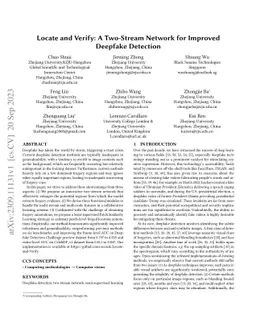 Locate and Verify: A Two-Stream Network for Improved Deepfake Detection