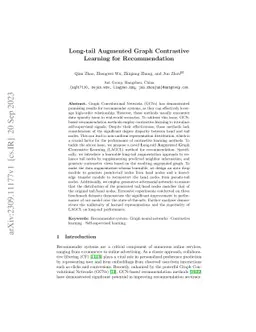 Long-tail Augmented Graph Contrastive Learning for Recommendation