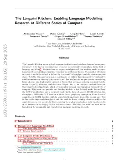 The Languini Kitchen: Enabling Language Modelling Research at Different
  Scales of Compute