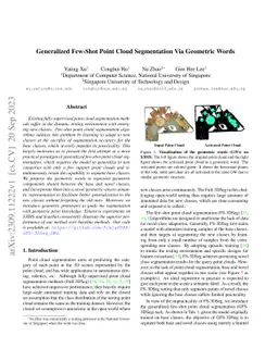 Generalized Few-Shot Point Cloud Segmentation Via Geometric Words
