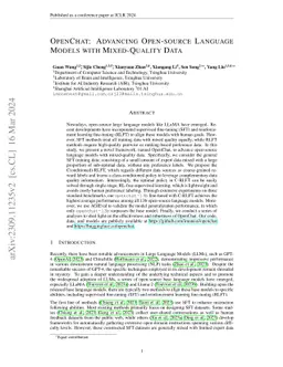 OpenChat: Advancing Open-source Language Models with Mixed-Quality Data