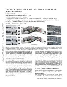 TwinTex: Geometry-aware Texture Generation for Abstracted 3D
  Architectural Models