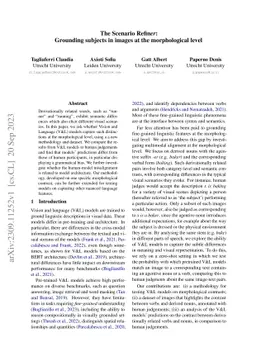 The Scenario Refiner: Grounding subjects in images at the morphological
  level