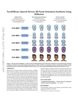 FaceDiffuser: Speech-Driven 3D Facial Animation Synthesis Using
  Diffusion