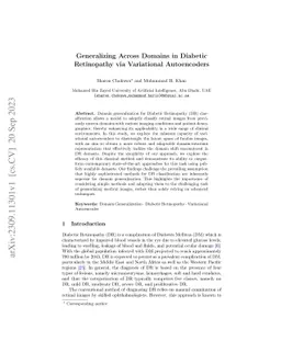 Generalizing Across Domains in Diabetic Retinopathy via Variational
  Autoencoders