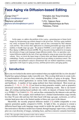 Face Aging via Diffusion-based Editing