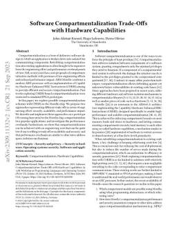 Software Compartmentalization Trade-Offs with Hardware Capabilities