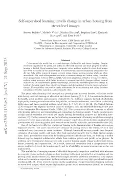 Self-supervised learning unveils change in urban housing from
  street-level images