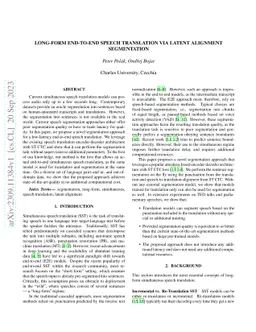 Long-Form End-to-End Speech Translation via Latent Alignment
  Segmentation