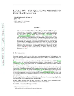 Safurai 001: New Qualitative Approach for Code LLM Evaluation