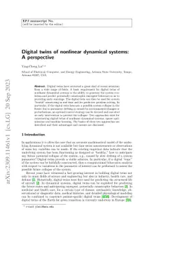 Digital twins of nonlinear dynamical systems: A perspective
