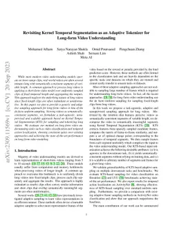 Revisiting Kernel Temporal Segmentation as an Adaptive Tokenizer for
  Long-form Video Understanding
