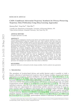 CATS: Conditional Adversarial Trajectory Synthesis for
  Privacy-Preserving Trajectory Data Publication Using Deep Learning Approaches
