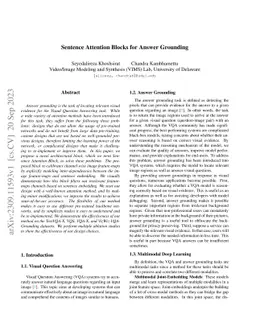 Sentence Attention Blocks for Answer Grounding