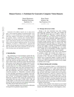 Dataset Factory: A Toolchain For Generative Computer Vision Datasets