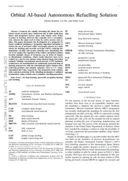 Orbital AI-based Autonomous Refuelling Solution