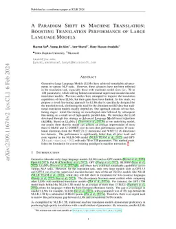 A Paradigm Shift in Machine Translation: Boosting Translation
  Performance of Large Language Models
