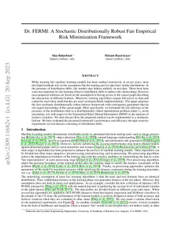 Dr. FERMI: A Stochastic Distributionally Robust Fair Empirical Risk
  Minimization Framework