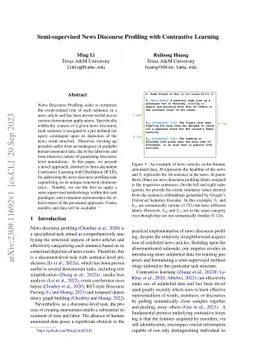 Semi-supervised News Discourse Profiling with Contrastive Learning