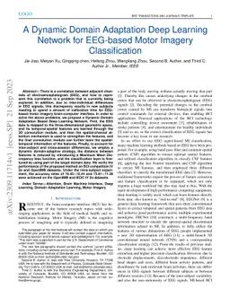 A Dynamic Domain Adaptation Deep Learning Network for EEG-based Motor
  Imagery Classification