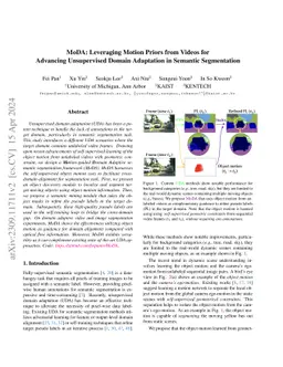 MoDA: Leveraging Motion Priors from Videos for Advancing Unsupervised
  Domain Adaptation in Semantic Segmentation