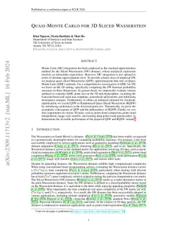 Quasi-Monte Carlo for 3D Sliced Wasserstein