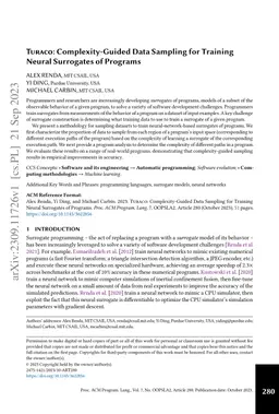 Turaco: Complexity-Guided Data Sampling for Training Neural Surrogates
  of Programs