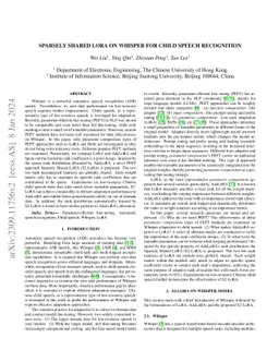 Sparsely Shared LoRA on Whisper for Child Speech Recognition