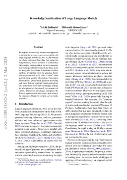 Knowledge Sanitization of Large Language Models