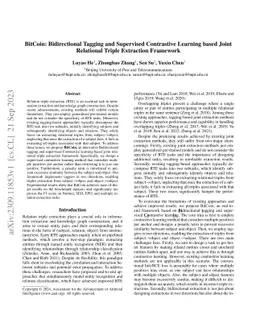 BitCoin: Bidirectional Tagging and Supervised Contrastive Learning based
  Joint Relational Triple Extraction Framework
