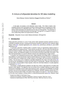 A mixture of ellipsoidal densities for 3D data modelling