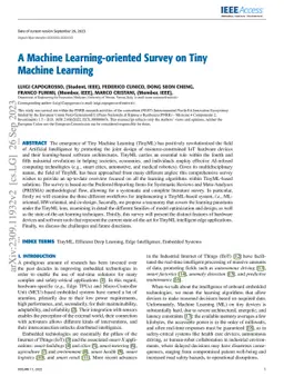 A Machine Learning-oriented Survey on Tiny Machine Learning