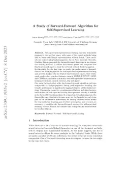 A Study of Forward-Forward Algorithm for Self-Supervised Learning