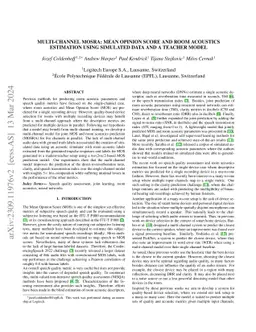 Multi-Channel MOSRA: Mean Opinion Score and Room Acoustics Estimation
  Using Simulated Data and a Teacher Model