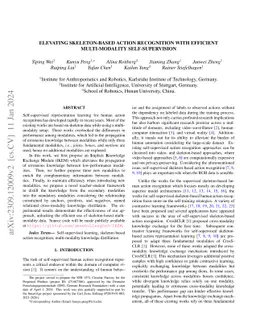 Elevating Skeleton-Based Action Recognition with Efficient
  Multi-Modality Self-Supervision
