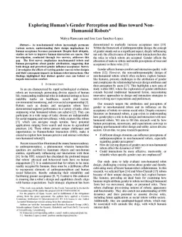 Exploring Human's Gender Perception and Bias toward Non-Humanoid Robots