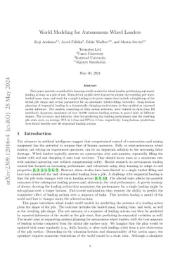 World Modeling for Autonomous Wheel Loaders