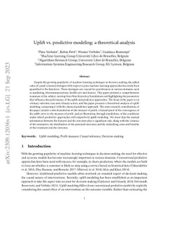 Uplift vs. predictive modeling: a theoretical analysis