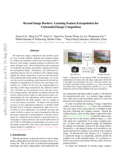 Beyond Image Borders: Learning Feature Extrapolation for Unbounded Image
  Composition