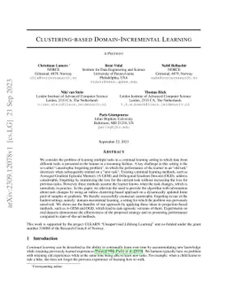 Clustering-based Domain-Incremental Learning