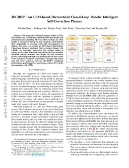 HiCRISP: An LLM-based Hierarchical Closed-Loop Robotic Intelligent
  Self-Correction Planner